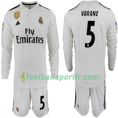 Tenue Real Madrid VARANE 5 Enfant Domicile 2018-2019 Maillot de Foot ML